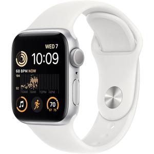 Apple Watch SE (2nd Gen) (GPS, 40mm) - Silver Aluminum Case with White Sport Band, M/L 