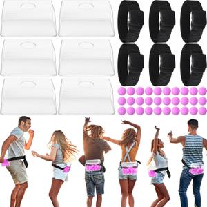 Vinsot 6 Sets Baby Shower Games Bridal Funniest Baby Shower Play, Interactive Shaking Balls for Boy or Girl, Table Tennis Twerk Game (Purple)