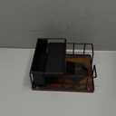 Napkin Holder for Table, Countertop Organizer - Flatware Holder for Forks, Spoons, Knives, Napkin Dispenser and Salt and Pepper Shakers Storage, Kitchen Cutlery Caddy for Dining Table, Buffet, Camping (Black)