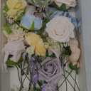 Ling's Moment Fake Flowers Box, Faux Artificial Greenery Stems Foam Roses Silk Lilac for Wedding Decor Centerpieces Table Decorations Floral Arrangements, Powder Blue & Champagne Pink, Deluxe Combo