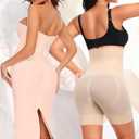 Werena Tummy Control Shapewear Shorts for Women Seamless High Waisted Body Shaper Shaping Underwear Girdle Panties (Beige, S)