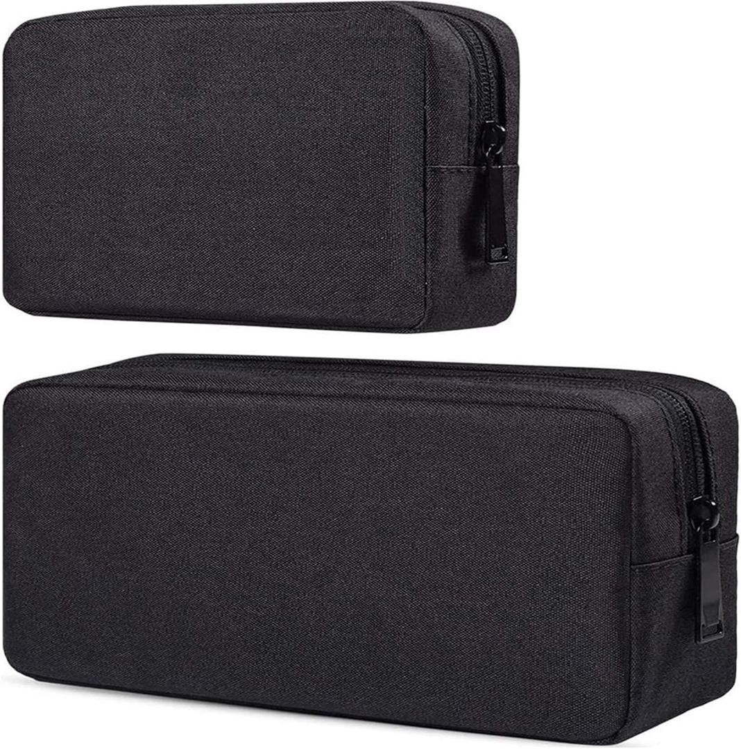 dealcase Travel Electronics Cable Organizer Bag Accessories Bag,Canvas Waterproof Universal Electronics/Accessories Multifunction Carrying Case Gadgets Bag Pouch 2 pieces,Navy Blue(Small+Big)