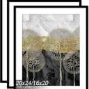 Fxojyvo 20x24 Picture Frame Set of 3, Display Poster 16x20 with Mat or 20 x 24 Without Mat, Light Weight and High Transparent 20 by 24 Frame for Wall - 3 Pack/Black/20 x24