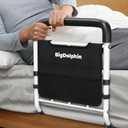 Bed Rails for Elderly Adults Safety - ASTM Approved Adjustable Bed Cane with Non-Slip Ergonomic Handle & Storage Pocket, Bed Railings for Seniors Support 400 LBS, Tool-Free