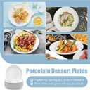 16 Pcs Porcelain Dessert Plates,6 inch White Appetizer Plates,Round Small White Plates,Small Plates for Appetizers,Ceramic Dessert Plate for Cake Snacks,Microwave Oven and Dishwasher Safe