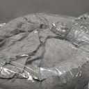 JOEJOY Small Dog Bed Cat Bed with Hooded Blanket, Cozy Cuddler Luxury Puppy Pet Bed, Donut Round Calming Anti-Anxiety Dog Burrow Cave Bed - Anti-Slip Bottom and Machine Washable 23 inch (Grey)