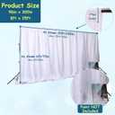 Extra Wide Two Layers One Piece Trade Show Booth Backdrop, White, 25x8ft, 96"W x 300"L