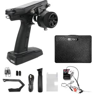 Flysky FS-G11P Radio Transmitter, 2.4GHz 11CH Transmitter with FS-R11P Receiver Combo, IPS Display, Colorful Lighting Control, Ultra-Low Energy Consumption Suitable for ANT Models RC Toys