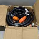VEVOR 30 Feet RV Power Cord, 50 Amp, Heavy Duty STW 6/3 + 8/1 Generator Cord, NEMA 14-50P Male NEMA SS2-50R Female Plug, with LED Indicator Handle 15A Adapter, for RVs, ETL Listed