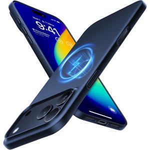 TORRAS Magnetic Slim Fit for iPhone 17 Pro Case 6.3 inch, Ultra-Thin, Compatible with MagSafe, Lightweight Matte Anti-Scratch Hard PC Cover Phone Case for iPhone 17 Pro OriginFit, Deep Blue