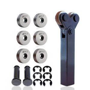 7pcs high-Strength Double-Wheel Lathe knurling Tools Diagonal Diagonal knurling Wheel Pitch 0.5/1.0/2.0mm