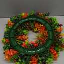 Fall Decor - 16 Inch Autumn Artificial Wreath - Fall Decorations for Thanksgiving, Halloween, Farmhouse, Harvest Home, Outdoor, Indoor, Window, Wall (Green,orange,red,yellow)