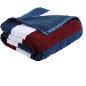 Nautica - Throw Blanket, Ultra Soft Plush Home Decor, Reversible Sherpa Bedding (Wilton Navy, 50" x 60")