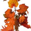 Lvydec 4 Pack Fall Maple Garland - 5.9ft/Strand Artificial Fall Foliage Garland Realistic Maple Leaves Autumn Decor for Home Wedding Halloween Thanksgiving Party (Mixed Color)