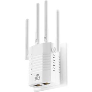 WiFi Extender Signal Booster,WiFi Extender Supports 105 Devices, 1.2Gbps Home Signal Booster,Dual Band 5GHz/2.4GHz, WiFi Booster Up to 12880 Sq.ft, EasyMesh Compatible, One Ethernet Port