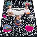 Teenyyou 5 x 7.6 ft Large Classroom Rug Composition Book Elementary Educational Area Rug Kids Room Children Classroom Carpet Playroom Learning Colorful Square School Decor Seating Carpet 7 Seats, 4'11" x 7'7"