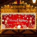 6x13ft Christmas Garage Door Cover Banner Decorations 2025 Happy New Year LED Light String Large Christmas Photo Backdrop Holiday Outside Indoor Home Xmas