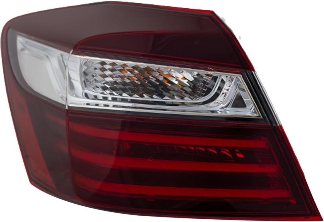 Go-Parts - Tail Light Assembly for Honda Accord 2016-2017, Left (Driver) Side, Outer, Halogen, Sedan, Excludes Hybrid Model, Replacement
