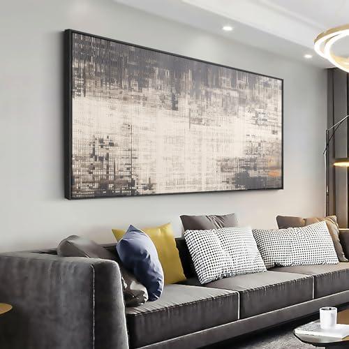 youkuart Wall Art Grey and Brown Abstract Wall Decor Modern Artwork for Living Room Bedroom Dining Room Home Office Decor Large Framed Ready to Hang 24"x48"