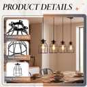 Retisee 4 Pack Farmhouse Vintage Industrial Metal Lamp Guard Cage, Adjustable Industrial Light Cage Replacement, Black DIY Lamp Shade Replacement Accessories for Hanging Pendant Lighting, 4.72 x 4.72 x 7.09 inch