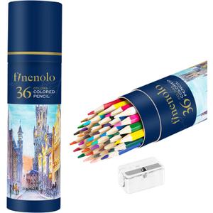 finenolo 36 Pack Colored Pencils for Adult Coloring Books, Soft Core, Art Drawing Pencils for Artists Beginners, Coloring Pencils Set with Sharpener for Coloring, Sketching, Painting