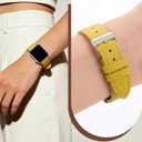 Thin Slim Soft Goatskin Women Leather Watch Bands for Apple Watch 38mm 40mm 41mm 42mm, Small Wrist Watch Band Lightweight Elegant Replacement Straps Compatible with iWatch SE 11 10 9 8 7 6 5 4 3 2 1