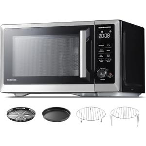 TOSHIBA Countertop Microwave Oven Air Fryer Combo, Inverter, Convection, Broil, Speedy Combi, Even Defrost, Humidity Sensor, Mute Function, 27 Auto Menus, 1.0 cu.ft, 1000W, Stainless Steel
