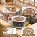 2PCS Fruit Washer with Strainer - Draining and Preservation Basket Fruit Washing Bowl Fridge Berry Container,Folding Handel for Kitchen,Outdoor