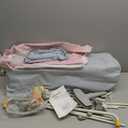 SIMPLGIRL 5-in-1 Pink Baby Bassinet Bedside Crib, Pack n Play Long Next to Parents Bed Crib, Foldable Playard, Playpen Travel Bed Nursery Center for Girl Infant Newborn