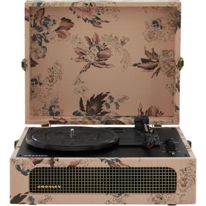 Crosley CR8017B-FL Voyager Vintage Portable Vinyl Record Player Turntable with Bluetooth in/Out and Built-in Speakers, Floral