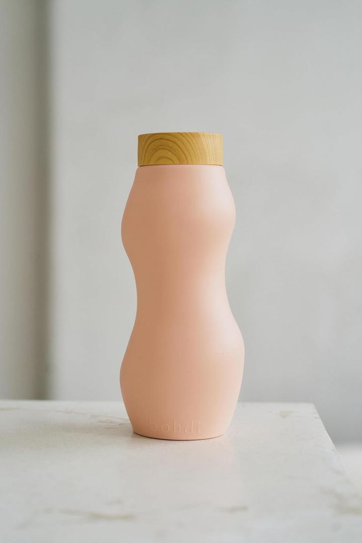 Premium Bohdi Bottle – 1 Liter Reusable Borosilicate Glass Water Bottle with Silicone Sleeve, BPAFree, Wide Mouth, Leakproof Cap – EcoFriendly & Stylish Hydration for Home, Gym, Travel  Pink