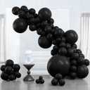 PartyWoo Black Balloons, 100 pcs Matte Black Different Sizes Pack of 36 Inch 18 Inch 12 Inch 10 Inch 5 Inch Black for Balloon Garland or Balloon Arch as Party Decorations, Black-Y18