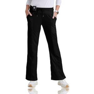 BARCO Grey's Anatomy Scrubs - Cora Scrub Pant for Women, Yoga Knit Waist, Low-Rise Straight Leg Women's Scrub Pant (3X-Large Plus, Black)