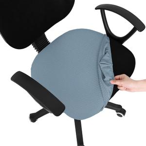 Smiry Stretch Jacquard Office Computer Chair Seat Covers, Removable Washable Anti-dust Desk Chair Seat Cushion Protectors - Airy Blue