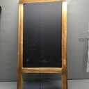 HBCY Creations A Frame Chalkboard 40x20 Solid Wood A-Frame Sign Rustic Brown Double-Sided Magnetic Board, Chalkboard Menu Board, for Restaurants, Cafs, Weddings - Heavy Duty Hinges (1- Torched Brown)