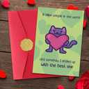 3 x Funny Valentines Day Card,Valentines Day Cards Gifts for Him Her,Valentines Day Card for Husband Wife Boyfriend Girlfriend Fiance Fiancee Men Women with Cute Cat Holding Heart Design