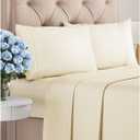 Queen Size 4 Piece Sheet Set - Comfy Breathable & Cooling Bed Sheets Set - Hotel Luxury Bedding for Women, Men, Kids & Teens - Deep Pockets, Easy-Fit, Super Soft & Wrinkle Free - Oeko-Tex - Off White (09 - Off White)