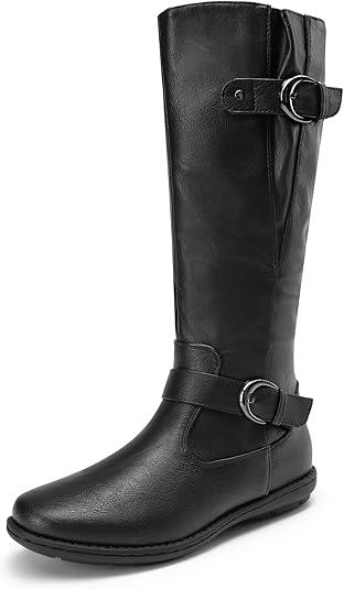 DREAM PAIRS Women's Faux Fur-Lined Knee High Winter Boots Fall Tall Boots, Black, Size 9