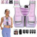 Adjustable Weighted Vest Woman 5-12lb/9-16lb/17-24lb/23-30lb Weight Vest with Reflective Stripe, Zipper Rucking Running Vests for Women Men Workout Walking Strength Training Weight Loss Fitness Weightlifting (Purple)
