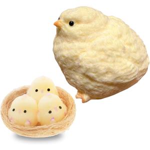 4Pcs Taba Squishy Chicken, Handmade Chick Squishy Toys, Super Soft Toys to Ease Stress