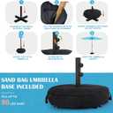 Sundale Outdoor Solar 104 LED 11 ft Patio Umbrella with Sand Bag Umbrella Base, Outdoor Umbrella with Tilt and Crank, Sky Blue