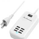 6 Ports USB Charger Hub Desktop US Plug AC Power Wall Travel Charging Adapter Slots Charging Station Extension Socket Outlet with Cable (white)