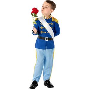 Fun Shack Boys Prince Costume - Kids Prince Charming Dress Up Outfit for Boys - Royal Dress Up Costume for Kids (Small, Blue)