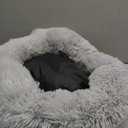 Hoewina Dog & Cat Bed for Indoor Cats, 20in Calming Donut Bed for Puppy and Kitten, Washable Round Fluffy Pet Bed for Small Medium Dogs and Cats (Light Grey)
