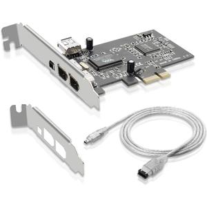 PCIe Firewire 400 Card,IEEE 1394a PCI Express 4 Ports PCIe Card (3 X 6 Pin and 1 X 4 Pin),Firewire 400 Adapter for Windows 7/8/10/11/Mac Os/Xp/2000/2003/ Vista/Dos,Linux(PCIE-IEEE 1394A)