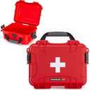 NANUK 904 Waterproof First Aid Box Empty  Durable, Medical First Aid Organizer Case, IP67-Rated, Dustproof, Impact-Resistant, and Floats (7.4" x 4.9" x 3.1")  Red