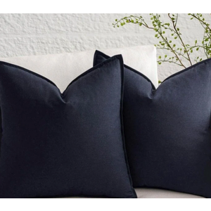 Miulee, Luxury Cotton 2 Piece Pillow Set, Designer Home Décor, Textured Pleats Charcoal,26"x 26"