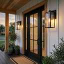 Globe Electric 44176 1-Light Outdoor/Indoor Wall Sconce, Matte Black Finish, Clear Glass Shade, Weather-Resistant Modern Exterior Light