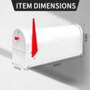 Large Mailboxes for Outside, Black Metal Mailbox, Galvanized Steel Post Mount Mail Box, Large Capacity, 21.97 x 13.62 x 18.35 Inches White