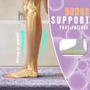 Yimobra Anti-Fatigue Non Slip Bathroom Rugs Cushioned Dense Elastic Microfiber Bath Mat for Pressure Relief, Comfort for Tired Feet, Soft Absorbent Machine Washable, 32" x 20", Purple and White